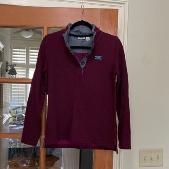 L.L Bean Soft Cotton Rugby Sweater Small Petite - Picture 2 of 7